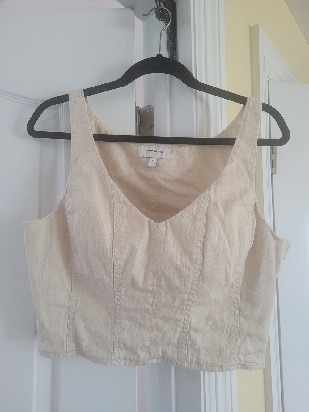 Banana Republic Cream V-Neck vest